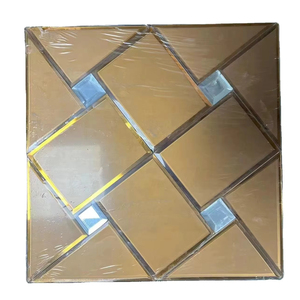 Hiện đại sang trọng 30x30cm Kính tường gương gạch thiết kế nội thất khảm 4mm Độ dày hình chữ nhật nghệ thuật Deco mô hình kim loại khung khách sạn - Product Image 1