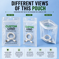Sac d'emballage transparent en plastique à fermeture éclair avec logo personnalisé, à trois soudures, pour pièces de réparation électronique de téléphones portables
