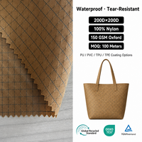 Sac en tissu Oxford 200D de poids moyen, en nylon, imprimé avec un motif en losanges, tissé et résistant à l'eau, pour garçons et filles