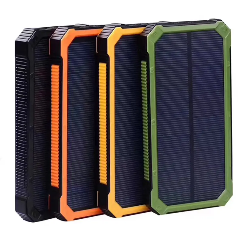 100% vollständige Aufladung durch Sonnenlicht Wasserdichte Solar Power Bank 12000mAh Tragbares Solar ladegerät mit LED-Licht