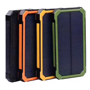 100% Full Charging By Sunlight Waterproof Solar Power Bank 12000mah Portable Solar Charger With LED Light