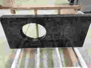 Encimera de granito barata de alta calidad, encimera de cocina, encimeras de tocador de piedra de granito de cáñamo Verde Negro - Product Image 5