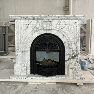 <span class=keywords><strong>Chimenea</strong></span> <span class=keywords><strong>de</strong></span> Mármol Blanco Natural, Diseño Moderno <span class=keywords><strong>de</strong></span> Lujo, Líneas Finas, <span class=keywords><strong>Chimenea</strong></span> <span class=keywords><strong>de</strong></span> Mármol Blanco Nieve para Uso en Hoteles y Villas - Product Image 1