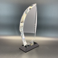 Plaque en cristal de verre pour récompenses d'entreprise en gros, trophée en cristal personnalisé, plaque en cristal
