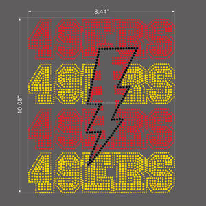 Calcomanías de transferencia de diamantes de imitación de San Francisco 49ers de corazón ostentoso personalizado para camisetas pegatinas de transferencia del equipo de fútbol <span class=keywords><strong>americano</strong></span> 49ers - Product Image 5