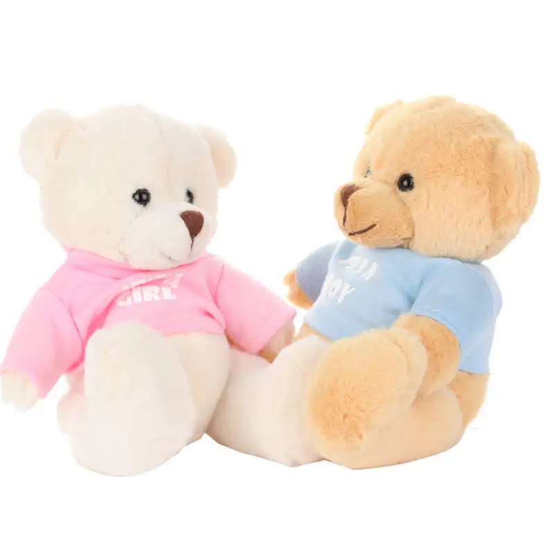 mini wholesale love teddy bear dolls with custom logo white colorful little teddy bears with clothes soft toys plush