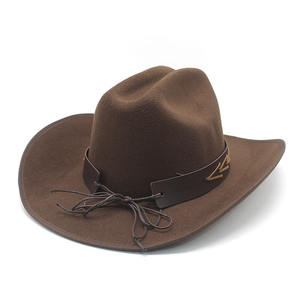 Chapeaux de cowboy en feutre occidental à la mode, vente en gros, chapeau de cowboy blanc à large bord, chapeau de cowboy vintage pour femmes et hommes, vente à prix réduit - Product Image 2