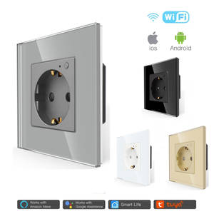 Interrupteur tactile intelligent Bingoelec <span class=keywords><strong>EU</strong></span> avec Wifi, prise allemande, nouveau design, panneau en verre Zigbee pour la maison, pour maison intelligente - Product Image 2