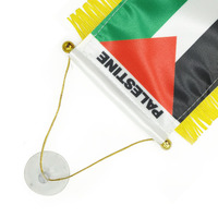 Drapeau de voiture en satin personnalisé de la république de Palestine Mini drapeau bannière pour rétroviseur de voiture et décoration de la maison