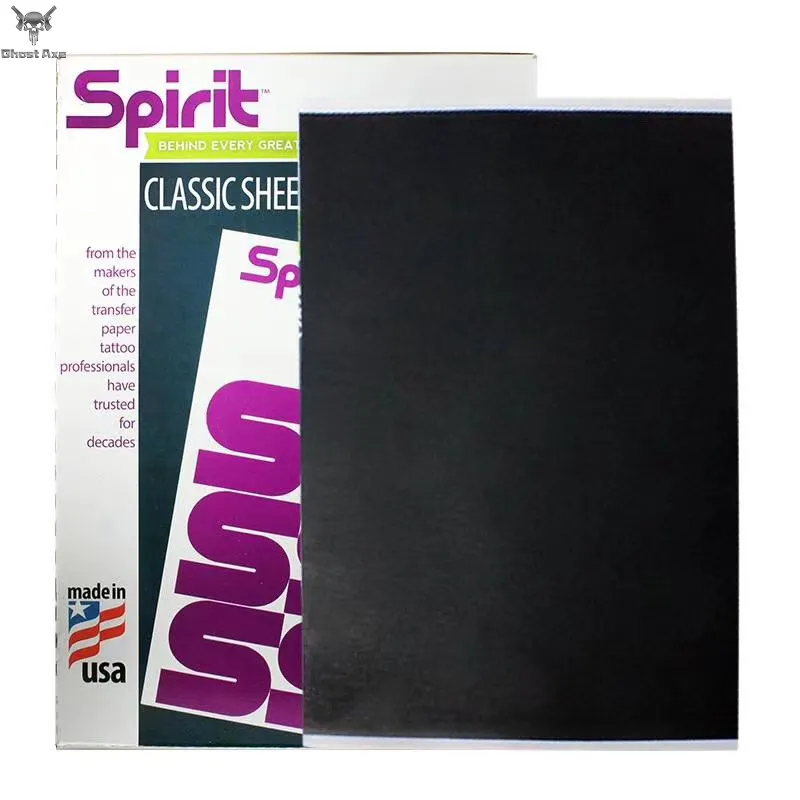 Ghostaxe 200個Tattoo Transfer Paper Spirit Master Tattoo Stencil Copier Carbon Thermal Paper Leaves For Tattoo Supply A4