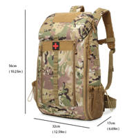Sac à dos médical tactique personnalisé, Oxford résistant à l'usure + coutures renforcées, rangement d'équipement, MOLLE, sports de plein air, vente en gros