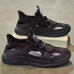 Men's New Summer Outdoor Sandals Breathable Closed-Toe Beach Shoes Height Increasing Non-Slip Hollow <b>Clogs</b> Driving - Product Image 5