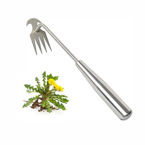 Hand <strong>Weeder</strong> <strong>Tool</strong> 4 Teethes New <strong>Garden</strong> Stainless Steel Weeding Rake with Handle - Product Image 2