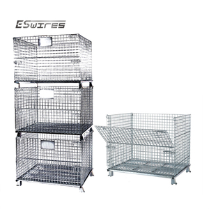Boîte carrée en maille de Zinc conteneurs métalliques panier en fil de fer pliable japonais cylindre de gaz travail stockage Transport chariot élévateur <span class=keywords><strong>Cage</strong></span> de sécurité - Product Image 6