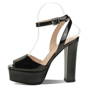 Sandali <span class=keywords><strong>con</strong></span> <span class=keywords><strong>tacco</strong></span> largo e plateau <span class=keywords><strong>alla</strong></span> moda da donna, neri, sexy, <span class=keywords><strong>con</strong></span> punta quadrata e cinturino <span class=keywords><strong>alla</strong></span> <span class=keywords><strong>caviglia</strong></span>, ideali per l'estate - OEM/ODM - Product Image 6