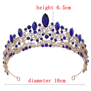Belloworld HC1305 Quinceanera diademi e corone da sposa corona da sposa corona rosa fiore di strass corone di cristallo - Product Image 6