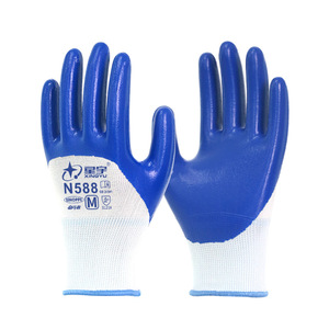ถุงมือไนไตรล์นิรภัย Xingyu N588 แบบกึ่งเคลือบ ป้องกันน้ำมัน ทนกรด ทนด่าง ทนการขัดถู สำหรับงานก่อสร้าง - Product Image 5