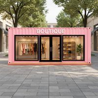 Boutique mobile de vêtements en conteneurs préfabriqués en acier modernes pour l'extérieur