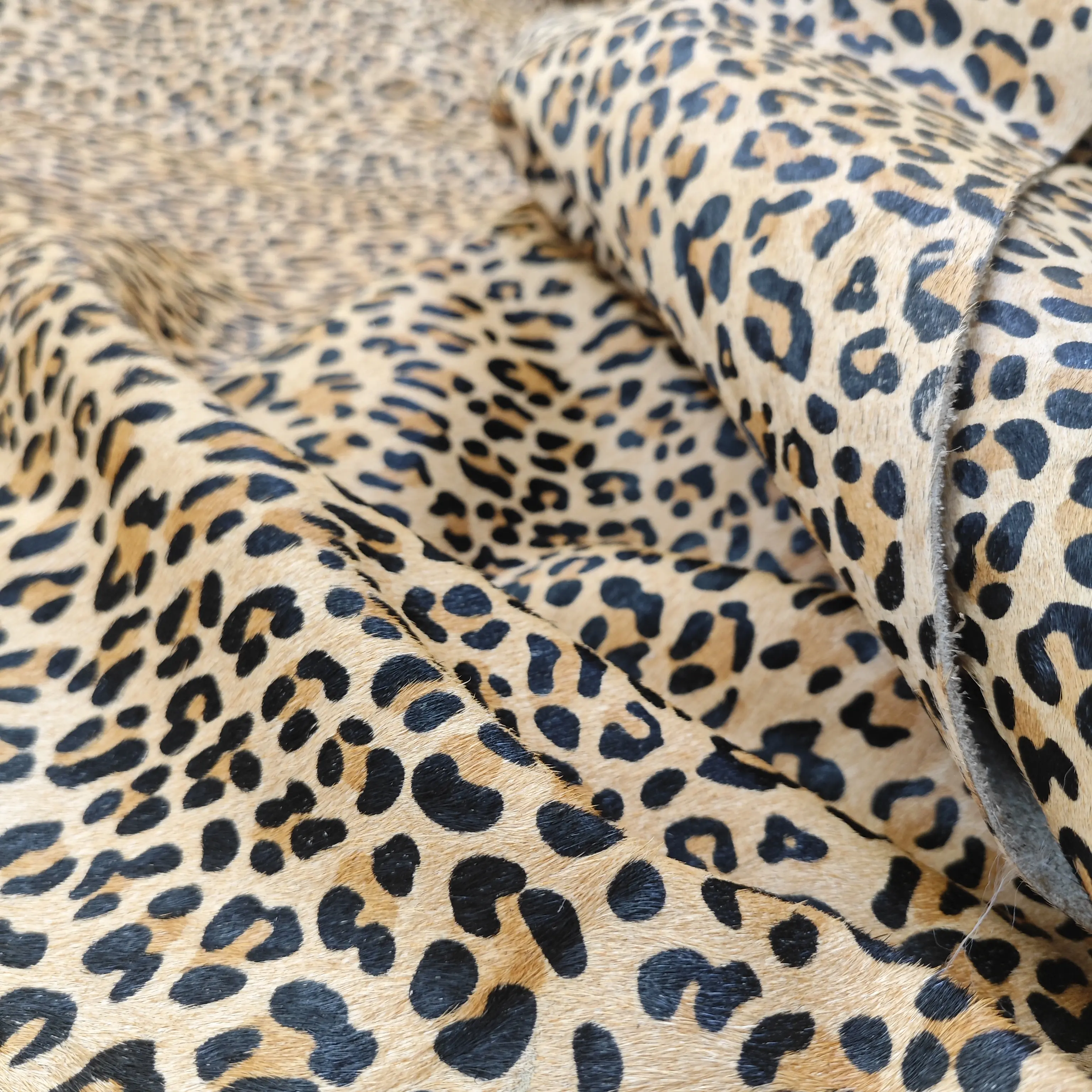 Leopardo modello di crine di cavallo vera stampa animale scarpe di vacchetta borse materiale con peli