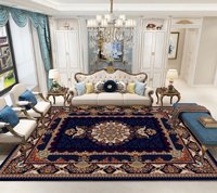 Tapis de salon moderne de haute qualité, fabriqué à la machine, respectueux de l'environnement, adapté aux animaux domestiques, en polyester, à motifs floraux bohèmes, résistant aux taches, antidérapant