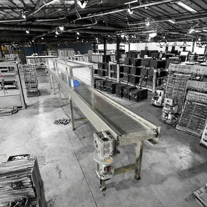 Nhà máy cung cấp di động 90 180 độ đường cong băng tải Điều kiện Mới <span class=keywords><strong>Modular</strong></span> vành đai thép không gỉ thành phần cốt lõi PU mang động cơ - Product Image 2