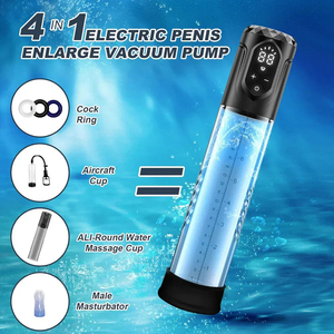 Kit d'entraînement électrique pour la masturbation masculine, pompe à vide pour l'agrandissement du pénis, pompe pour la dysfonction érectile avec anneau pénien - Product Image 2