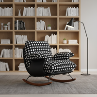 Fauteuil à bascule italien individuel pour salon et balcon, chaise longue de relaxation légère et luxueuse, canapé paresseux en bois massif