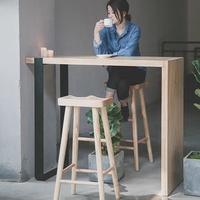 Table haute en bois massif au design moderne pour bar à domicile, hôtel, intérieur, extérieur, cuisine, salon, cloison, petit comptoir de bar