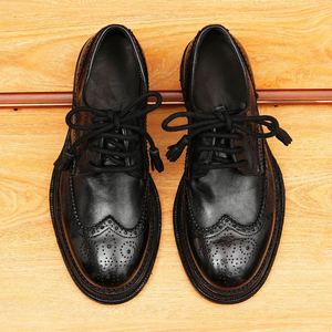 Nouvelles Chaussures en Cuir Véritable pour Hommes à Lacets, Grande Taille, Style Décontracté et Habillé, Chaussures en Cuir Décontractées pour Hommes - Product Image 6