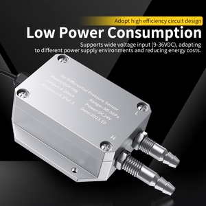 マイクロ差圧センサー ガス空気用 4-20mA 0-10V 0-5V 出力 DC24V 風圧トランスミッター - Product Image 2