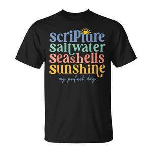 Camiseta Scripted Saltwater Seashells Sunshine Mi día perfecto - Product Image 1