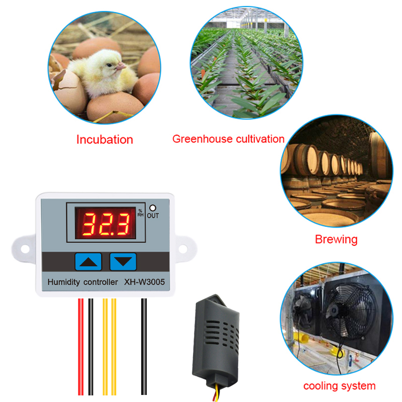 W3005 AC110-220V Led Digital Humidity Controller Hygrometer Constant Humidity Humidification and Dehumidification(图6)
