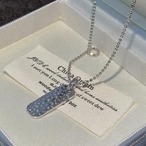 Collar de Plata de Ley S925 con Colgante de Luna de Lava, Color Brisa Fresca, Textura de Alta Gama, Cadena para Clavícula, Colgantes y Dijes Finos - Product Image 5