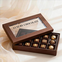 Cajas Rígidas de Cartón Reciclado Ecológicas Modernas Personalizadas con Ventana Transparente, Recubrimiento UV y Grabado en Relieve para Empaque de Chocolate/Dulces