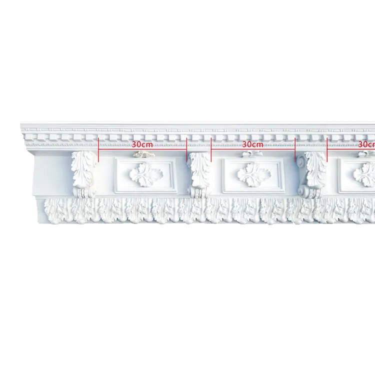 Guanyu卸売フォームLedデザイングラスファイバー石膏装飾金型石膏天井ポリウレタンコーニス成形