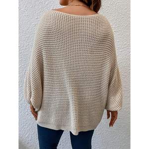 Pull surdimensionné personnalisé pour femme grande taille, décontracté, à manches longues, anti-boulochage, pour l'automne - Product Image 5