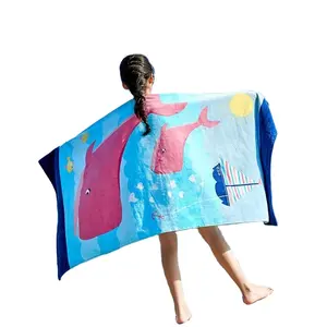 Быстросохнущее пляжное полотенце из 100% хлопка с высокой абсорбцией воды для детей