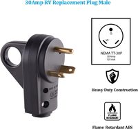 ETL NEMA TT-30P US 125V 2 pôles 3 broches RV prise de remplacement 30A prise d'angle électrique pour remorque de voyage