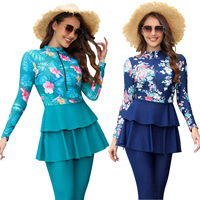 Maillot de bain modeste à manches longues pour femmes grandes tailles, burkini islamique, maillot de bain musulman avec modestie