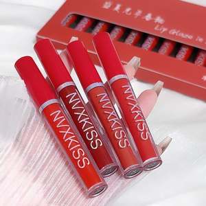 ชุดลิปกลอสเคลือบเงาแบบวีแกน12แพ็กสีขาวสไตล์อินเทอร์<span class=keywords><strong>เน็ต</strong></span>ดารานักเรียนไม่ซีดจางง่าย - Product Image 2