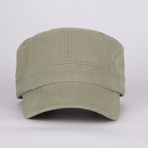 Cotton حافة منحنية قليلاً مسطحة مع شعار مخصص للتطريز بيع بالجملة قبعة مسطحة علوية - Product Image 1