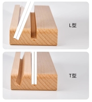 Affiche transparente en forme de T A4 A5 A6 A7 avec socle en bois personnalisé Support de table pour menu vertical