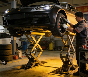 Elevador de Tijera para Coche para Garaje con Bloqueo Automático de Seguridad, Ideal para Reemplazo de Neumáticos, Servicio de Frenos, Reparación Rápida - Product Image 1
