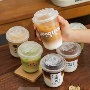 Custom Plastic Cold Clear 16oz PET Disposable Juice Reusable Takeaway Parfait Smoothie Party Cup Disposable With Lid