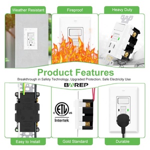 เต้ารับ GFCI แบบทดสอบตัวเอง BAA-001 CETLus 15A 125V สวิตช์แบบขั้วเดียว UL943 UL94 V2 โครงสร้าง PC 12-14AWG สีตามสั่ง OEM - Product Image 6