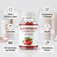 Gummies OEM au glutathion et au collagène saveur fraise – Complément sous marque privée pour l'éclat de la peau, le soutien des cheveux et des ongles