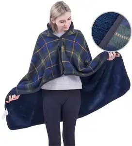 Cozy Plush Throw Blanket Scarf Oversized Poncho Ideal for Yoga Camping Picnic Blanket Cape Shawls Scarf