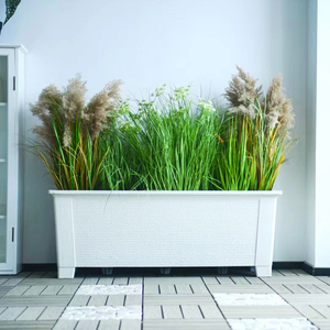 Vente en gros de grands pots rectangulaires pour plantes Bloc de pierre texturé de <span class=keywords><strong>120</strong></span> <span class=keywords><strong>cm</strong></span> à travers la <span class=keywords><strong>jardinière</strong></span> Pot de fleur en <span class=keywords><strong>plastique</strong></span> empilable de 47.24 pouces - Product Image 4