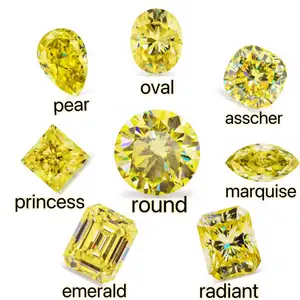 Wholesale High Quality Fancy Cut All Sizes Yellow Loose Moissanite Diamond