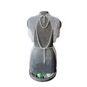 Metal Chainmail Armor Set Irregular Shape Fashion <b>Crop</b> <b>Top</b> And Skirt Wedding Costume Jewelry Fashion Wear - Product Image 3